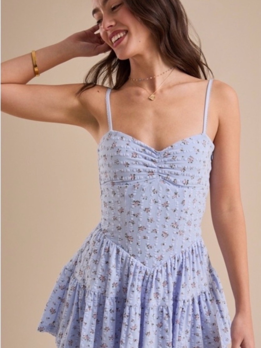 Light Blue Floral Romper